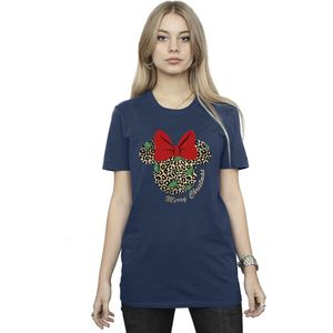 Disney Dames/Dames Minnie Mouse Luipaard Kerst Katoenen Vriendje T-shirt