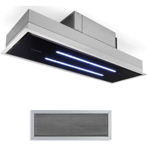 Klarstein High Line Plafond Afzuigkap - 77cm Breed - 410 M3/H - 75W - 3 Standen - Afstandsbediening - Zwart