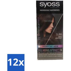 12 x Syoss - Haarverf - 3-8 Donker Goudbruin - 1 Haarkleuring - Haarverf - Permanente Haarkleuring - Donker Goudbruin - Syoss - Salonplex