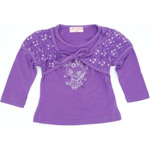 Bolero longsleeve meisjes babykleding katoen vlinder paars maat 74/80