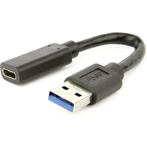 USB-A (m) - USB-C (v) adapter - USB3.0 / zwart - 0,10 meter