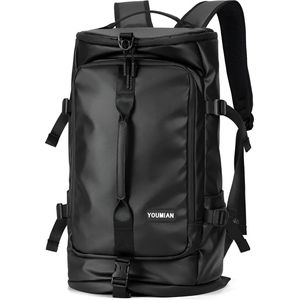 CarryQuest® - Multifunctionele Waterdichte Rugzak - Fiets Motorhelm Tas - Grote Capaciteit - Unisex - PU - Reizen Rugzak - Zwart