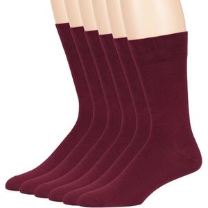 Livoni - Bamboe  Sokken - 6 paar in kleur bordeaux - Bamboe 80% - Maat 43/46 - Dames en HerenSokken