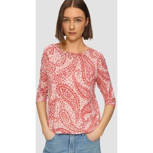 s.Oliver RED LABEL - Relaxed Fit Shirt - Viscosemix - Abstract Motief - 3/4-Mouwen