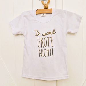 Shirt Ik word grote nicht | korte mouw | wit | maat 62 zwangerschap aankondiging bekendmaking baby