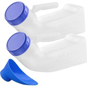 Draagbaar Urinaal voor Mannen en Vrouwen - 2 Stuks, 1000 ml, Lekvrij en Handig voor Outdoor Activiteiten