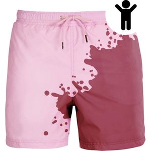 SEA'SONS - Zwembroek Jongens - Kleurveranderend - Sneldrogend - Rood - Maat 146 (SEASONS - Kleur veranderend)