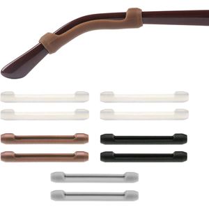 Antislip beugeluiteinden bril-oorkussens - comfortabele siliconen brillenaccessoires - voorkomen neusglijden - zwart - Eén maat .