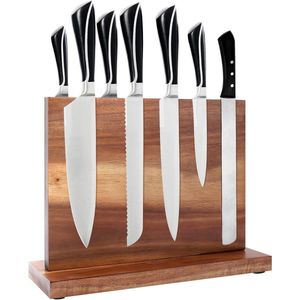 Houten Magnetisch Messenblok - Dubbelzijdig - Sterke Magneten - Presentatie en Opslag - Keukenorganisator - Acacia Wood Sosher-EU