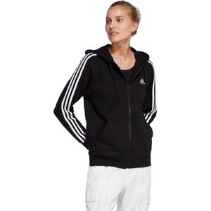 adidas Sportswear Essentials 3-Stripes French Terry Regular Ritshoodie - Dames - Zwart- 2XL