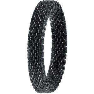 Lucardi Dames Ring mesh blackplated - Ring - Cadeau - Staal - Zwart