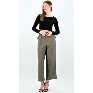 YesMooi - Wide Leg Culotte Broek - Khaki - S (36) - Pantalon Dames Luchtige Broek