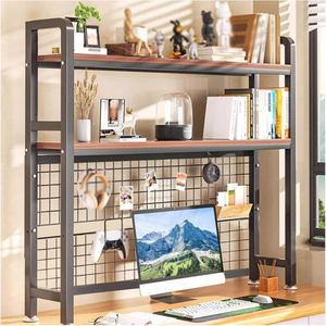 Houten Desktop Boekenplank 2-Tier - Stijlvolle Organizer voor Kantoor en Thuis