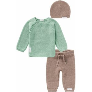 Noppies - Kledingset - 3 delig - Broek Grover Taupe - Truitje Pino Mint - Mutsje Taupe - Maat 44