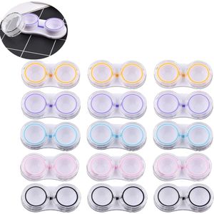 15 stuks Lenzenbakjes - Contactlenzen Doosje - Lenshouder - Contactlens - Lenzendoosje - Contactlenzendoosje - Lenzenbakje - Lenzenbakje - Lensdoosje - Handig voor onderweg - Opbergbakje lenzen - Handig voor onderweg - 5 kleuren