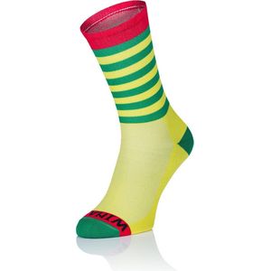 Winaar Fietssokken Zomer Unisex Geel Groen Rood - YGR stripes Colombia Stijl - 36-38