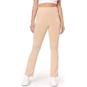 Bellivalini Dames Yogabroek - Sport - Vrijetijdsbroek - Lang - Viscose - Sportbroek - BLV-BLV50-282-YPF - Zand - XS