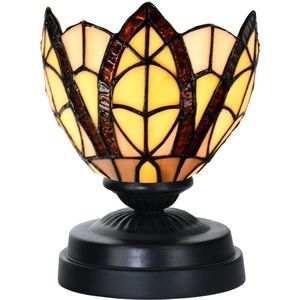 Art Deco Trade - Tiffany lage tafellamp zwart met Flow Souplesse Small