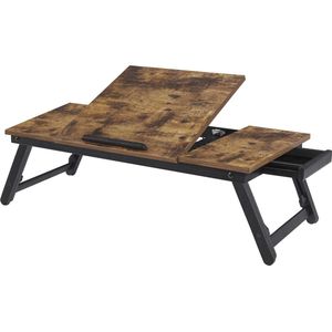 Verstelbare Laptoptafel met Inklapbare Poten voor Bed en Bank - Vintage Bruin