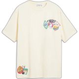 Desigual - T-shirt - Multicolor - Katoen - Korte Mouwen - Borduursels