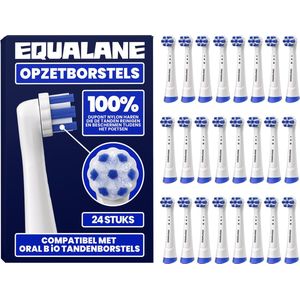 EQUALANE - Opzetborstels geschikt voor Oral B iO tandenborstels - Wit - 24 Stuks