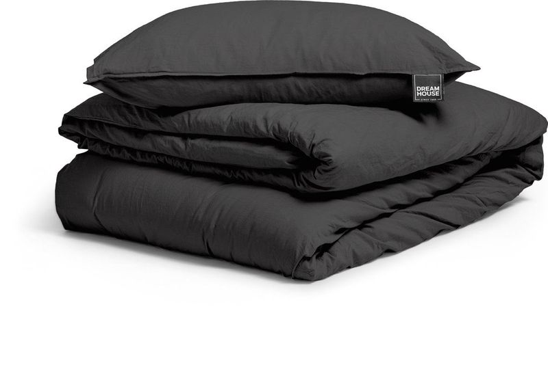 Dreamhouse - Dekbedovertrekset - Antraciet - Satijn - Incl. Kussensloop - 220 x 140 cm