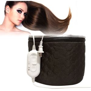 Elektrische haarkap, haarverzorgingskap, haar- en spa-schoonheidskap voor thuis, haarstomerkap, verzorgende haarkap, met 3 temperatuurregelstanden, zwart.