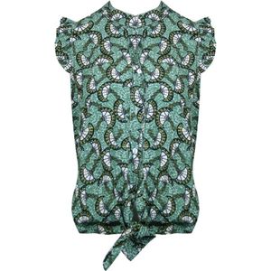 Blouse - Shanti - Fantasieprint - Legergroen - One Size (Maat 36 t/m 40)