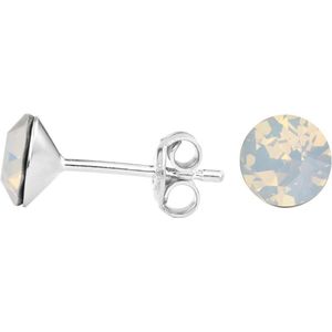 ARLIZI oorbellen wit opaal Swarovski kristal 6mm - zilver oorstekers - 1429