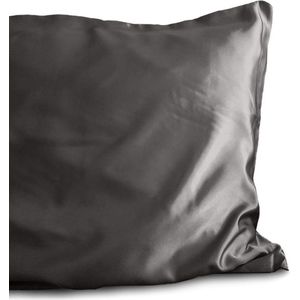 2x Luxe Glans Satijn Kussenslopen Antraciet | 60x70 | Goed Voor De Haar En Huid | Tegen Acne En Onzuiverheden