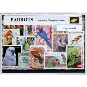 Papegaaien – Luxe postzegel pakket (A6 formaat) : collectie van 50 verschillende postzegels van papegaaien – kan als ansichtkaart in een A6 envelop - authentiek cadeau - kado - geschenk - kaart - vogel - papegaai - huisdier - tropische vogels