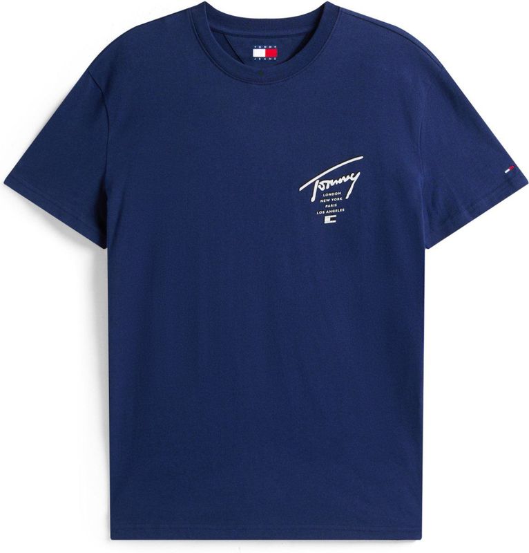 Tommy Jeans Shirt 'City'  navy / wit