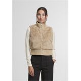 Urban Classics - Cropped Faux Fur - Mouwloos Jacket - Beige