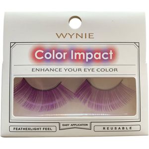 Wynie - Nep Wimpers - Valse Wimpers - Fake Lashes - Paars - 2,3 cm. lang - Zonder lijm - 1 Paar - UA153420