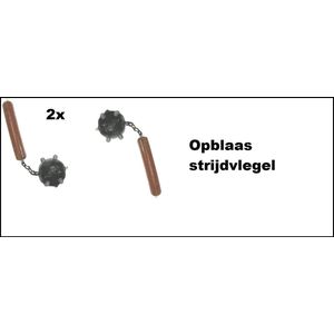 2x Opblaasbaar horror wapen - opblaas strijdvlegel - Halloween Scary Friday 13th Horror Griezel