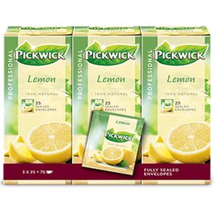 Thee pickwick fair trade lemon 25x1.5gr | Omdoos a 3 pak x 25 stuk | 3 stuks