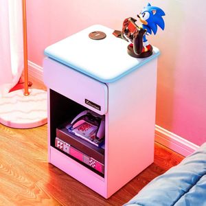 X-Rocker - Carbon-Tek Nachtkastje met draadloos opladen en LED-lampjes Wit