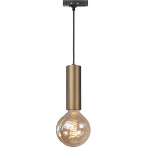 Hangende cilinderspot brons/zwart E27 voor spanningsrail
