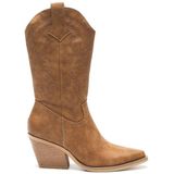 Smile Favorites® Dames Cowboylaarzen Western - Camel - Imitatieleer - Maat 36 -