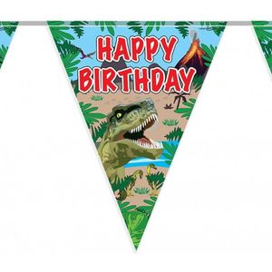 Vlaggenlijn Happy Birthday Dinosaurus 4 mtr.