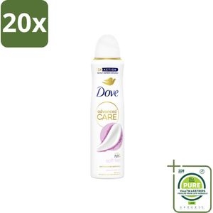 20 x Dove Deodorant Spray - Soft Feel - 150 ml - Grootverpakking - Dove Deodorant - Antitranspirant - Deodorant Spray - Zachte Geur - Pioenroos