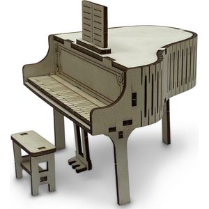 Bouwpakket vleugel - houten bouwpakket van piano met muziekdoos - doe het zelf - knutsel vleugelpiano - DIY - modelbouw