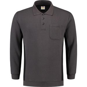 Tricorp Polosweater Bi-Color - Workwear - 302001 - Donkergrijs-Zwart - maat XS