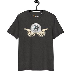 Bitcoin T-shirt - Crystal Ball - Unisex - 100% Biologisch Katoen - Kleur Donker Grijs - Maat S | Bitcoin cadeau| Crypto cadeau| Bitcoin T-shirt| Crypto T-shirt| Crypto Shirt| Bitcoin Shirt| Bitcoin Merch| Crypto Merch| Bitcoin Kleding