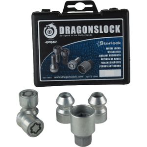 Velgenslot - Wielslot geschikt voor de Chevrolet Aveo vanaf 2011 - Merk Dragonslock - Verzinkt - Kleur Grijs