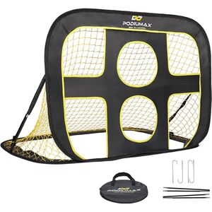 Inklapbaar 2-in-1 pop-up voetbaldoel voor kinderen in de tuin, doelwandtrainer voor indoor/outdoor, voetbaldoel trainer met draagtas