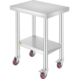 Rvs Werktafel Roestvrij Staal Commerciële Keukentafel Voedselbereidingstafel 24x18x34in