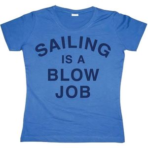 Hybris Damen Sailing Is A Blow Job Girly T-Shirt SH-5-15149-H11-13 Blue-S