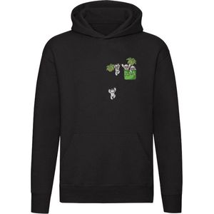 Aapjes in borstzakje Hoodie - aapje - klimmen - dieren - grappig - trui - sweater - capuchon