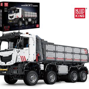 Mould King 19013-Afstand Bestuurbare-8x8 kiepwagen-Truck-Technic bouwpakket-5768 bouwstenen-Fullcolour verpakking-( Dezelfde kwaliteit en 100% compatible met de bekende Deense bouwstenen )